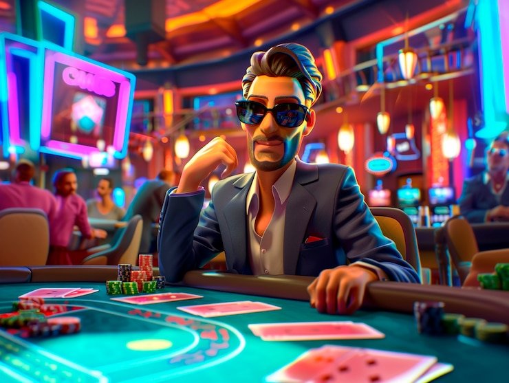 Tampilan Fortune Bingo bernuansa neon